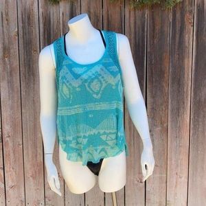 We The Free Teal Tank Ocean boho hippie tank